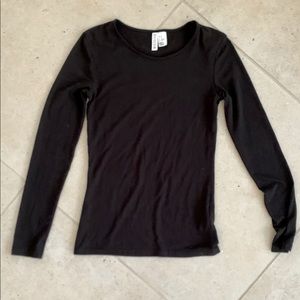 H & M basic black L\S top, XS